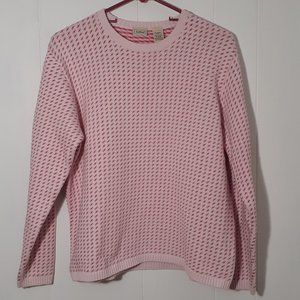 L.L. Bean Light Pink Sweater w/ Pink & Red size L